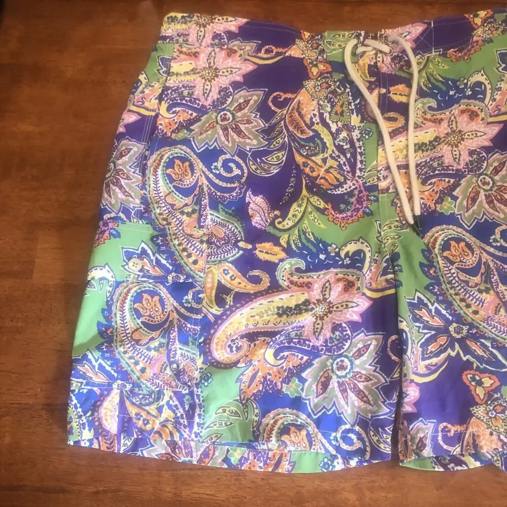 POLO RALPH LAUREN Shorts MEN'S Size Large Lined SWIM SHORTS TRUNKS FLORAL